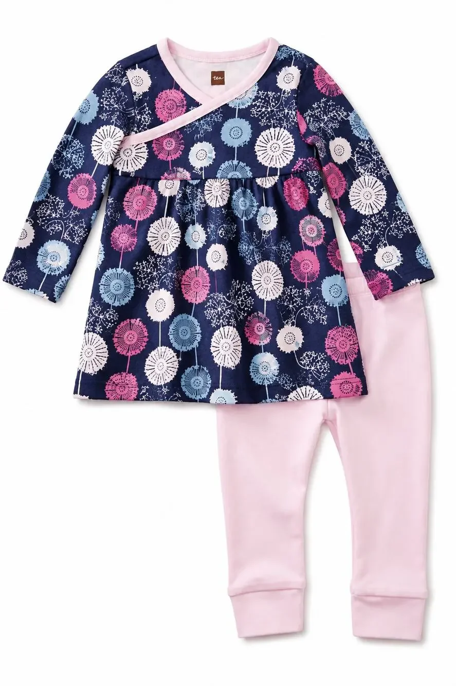 NEW Tea Collection Dandelion Puff Dress & Leggings Set Australia Size 3–6 Months